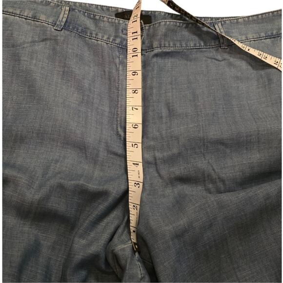 Talbots Wide Leg Light Wash Chambray Super Soft Pants Plus Size 16 - Picture 7 of 9